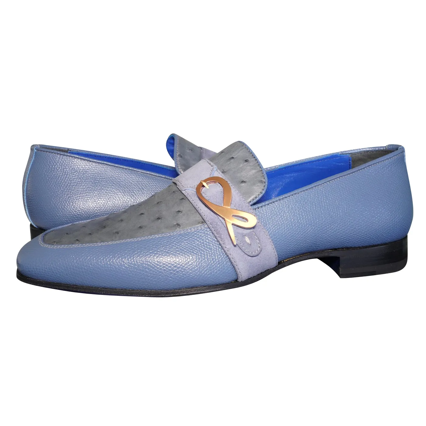 Aegean Ostrich Monk Rose Gold Loafer