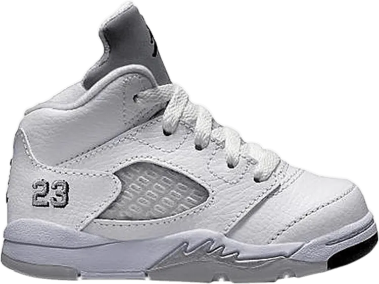 Air Jordan 5 Retro TD White Metallic Silver sneakers, white
