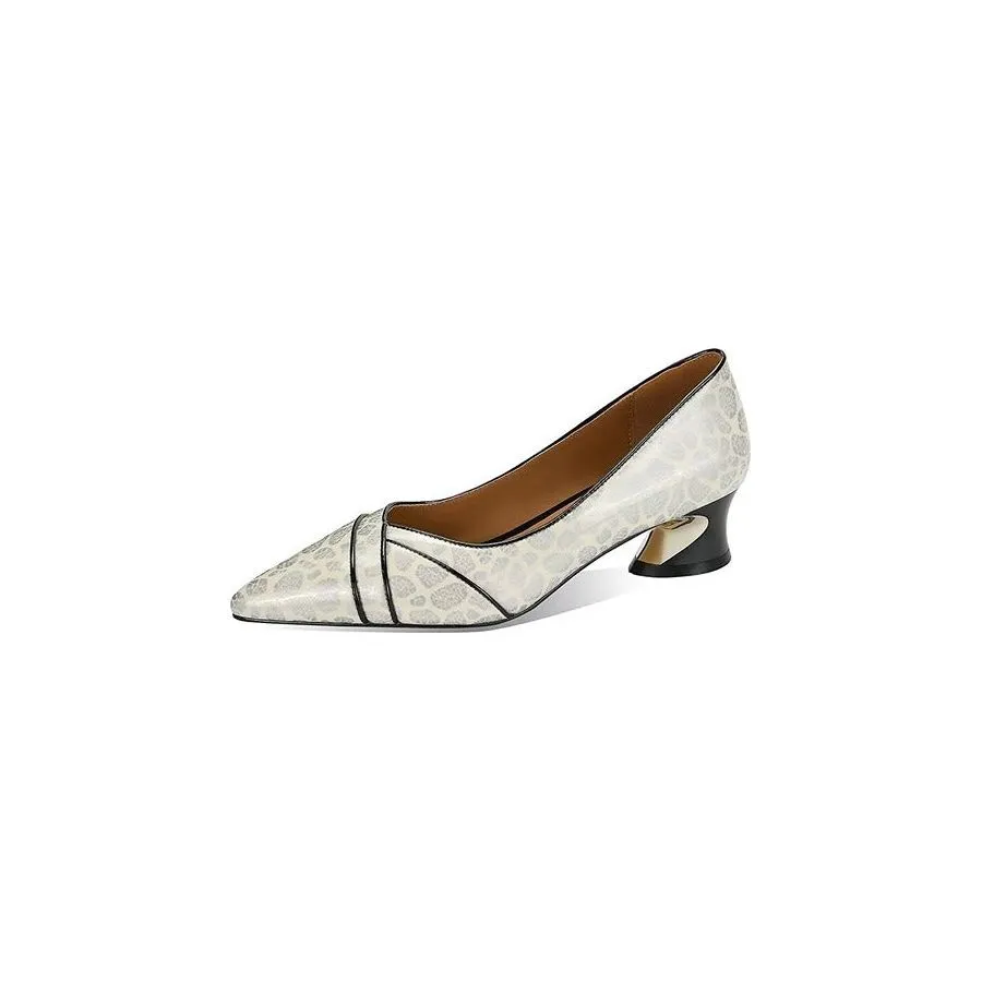 RetroLuxe Strap Leather Heel Pumps